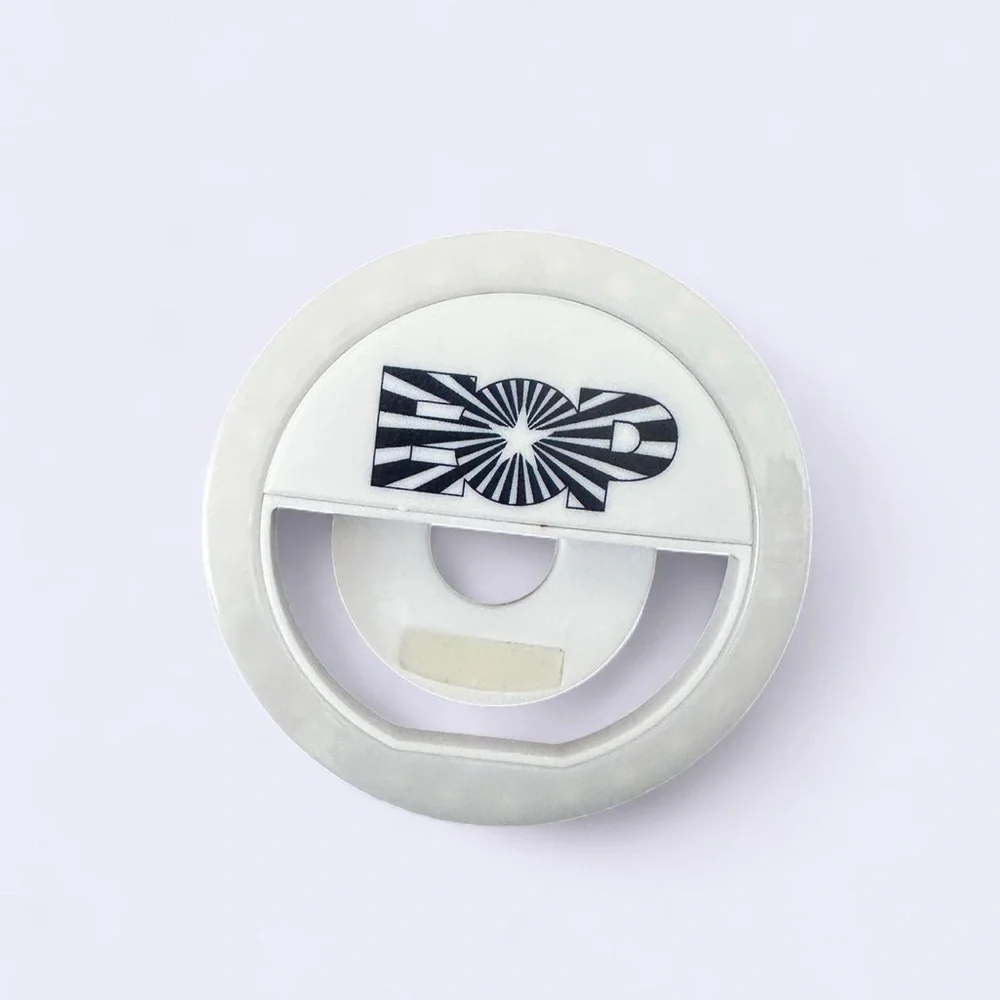 White clip on phone ring light